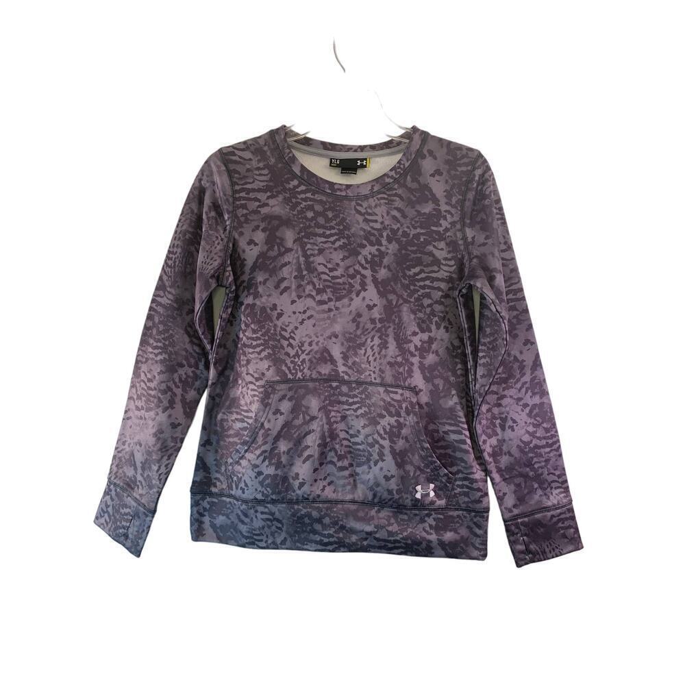 UNDER ARMOUR Unisex Kids Gray Camouflage Loose Sweatshirt / Size: Y-Large